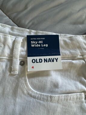 Old Navy White Sky-Hi Wide Leg Jeans